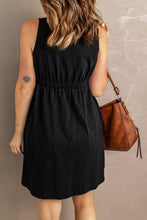 Load image into Gallery viewer, Sleeveless Button Down Mini Dress
