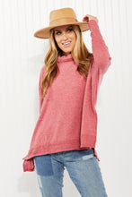 Cargar imagen en el visor de la galería, Suéter tipo poncho con cuello vuelto de tamaño completo Zenana Love and Cuddles
