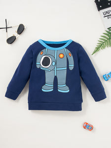 Conjunto de pantalón y top con gráfico de robot para niños