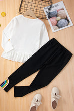 Load image into Gallery viewer, Girls Rainbow Graphic Top and Solid Pants Set
