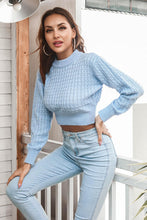 Load image into Gallery viewer, Round Neck Long Sleeve Cropped Sweater
