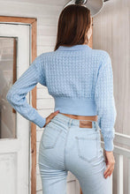 Load image into Gallery viewer, Round Neck Long Sleeve Cropped Sweater
