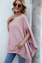 Load image into Gallery viewer, Waffle-Knit Cloak Sleeve Pocket Sweater
