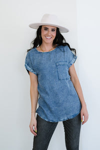 Doe & Rae Take Me There Denim Top