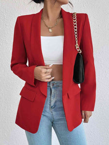 Blazer de manga larga con cuello chal