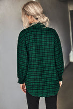 Load image into Gallery viewer, Plaid Button Front Dropped Shoulder Shirt
