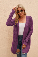 Load image into Gallery viewer, Openwork Horizontal Ribbing Open Front Cardigan
