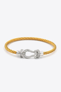 Pulsera de cable con diamantes de imitación para hombre