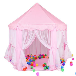 Pink Girls Castle Play Tent Princess Playhouse Children Kids Indoor