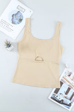 Load image into Gallery viewer, Heathered Cutout Scoop Neck Tank
