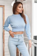 Load image into Gallery viewer, Round Neck Long Sleeve Cropped Sweater
