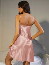 Load image into Gallery viewer, Spaghetti Strap Cowl Neck Satin Night Dress
