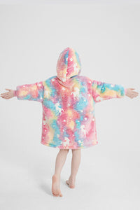 Luminous Pattern Oversize Long Sleeve Fuzzy Hoodie