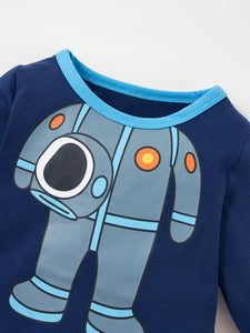 Conjunto de pantalón y top con gráfico de robot para niños