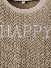 Cargar imagen en el visor de la galería, Conjunto de chándal y top con textura HAPPY para niños
