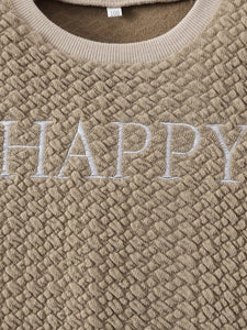 Conjunto de chándal y top con textura HAPPY para niños