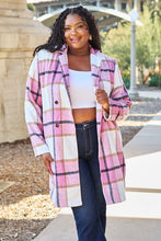 Load image into Gallery viewer, Double Take Full Size Plaid Button Up Lapel Collar Coat
