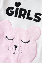 Load image into Gallery viewer, GIRLS Letter Print Bear Graphic Hooded Dress
