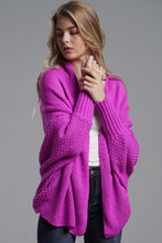 Load image into Gallery viewer, Dolman Sleeve Open Front Ribbed Trim Longline Cardigan
