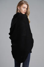 Load image into Gallery viewer, Dolman Sleeve Open Front Ribbed Trim Longline Cardigan
