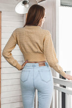 Load image into Gallery viewer, Round Neck Long Sleeve Cropped Sweater
