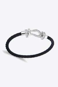 Pulsera de cable con diamantes de imitación para hombre