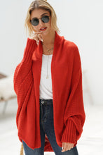 Load image into Gallery viewer, Dolman Sleeve Open Front Ribbed Trim Longline Cardigan
