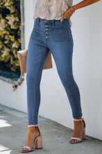 Load image into Gallery viewer, Button Fly Skinny Jeans with Pockets
