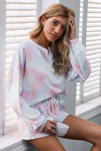 Load image into Gallery viewer, Quarter-Button Top and Drawstring Shorts Loungewear Set
