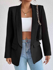 Blazer de manga larga con cuello chal