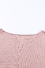 Load image into Gallery viewer, Waffle-Knit Dropped Shoulder Notched Top
