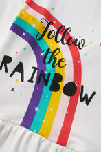 Load image into Gallery viewer, Girls Rainbow Graphic Top and Solid Pants Set
