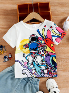 Camiseta con gráfico de astronauta para niños