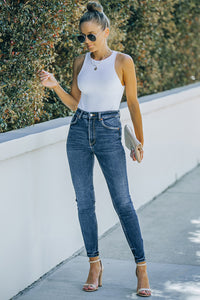 Ankle-Length Skinny Jeans with Pockets