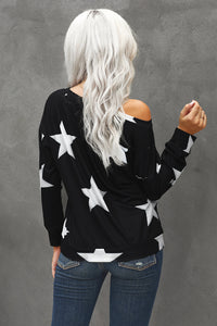 Sudadera de manga larga con estampado de estrellas