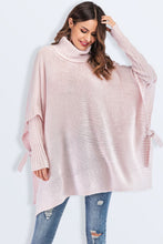 Load image into Gallery viewer, Tied Turtleneck Asymmetrical Hem Sweater
