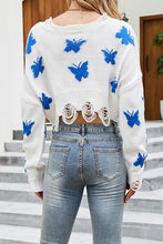 Load image into Gallery viewer, Butterfly Distressed Dropped Shoulder Sweater
