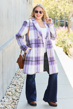 Load image into Gallery viewer, Double Take Full Size Plaid Button Up Lapel Collar Coat
