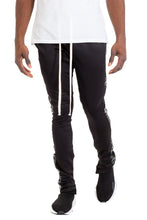 Load image into Gallery viewer, LEATHER TRACK PANTS - BLACK
