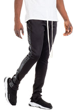 Load image into Gallery viewer, LEATHER TRACK PANTS - BLACK
