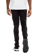 Load image into Gallery viewer, LEATHER TRACK PANTS - BLACK
