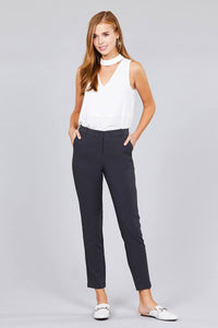 Seam Side Pocket Classic Stretch Crop Pants