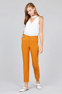 Seam Side Pocket Classic Stretch Crop Pants