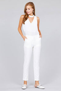 Seam Side Pocket Classic Stretch Crop Pants