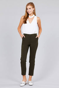 Seam Side Pocket Classic Stretch Crop Pants