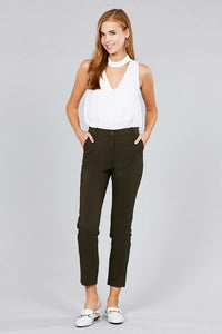 Seam Side Pocket Classic Stretch Crop Pants