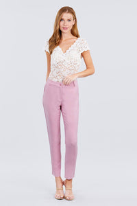 Seam Side Pocket Classic Stretch Crop Pants