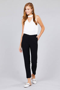 Seam Side Pocket Classic Stretch Crop Pants