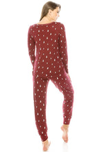 Load image into Gallery viewer, Red Printed 2pc Flannel Women&#39;s Pajama Set
