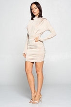 Load image into Gallery viewer, Ruched Detail Solid Mini Dress
